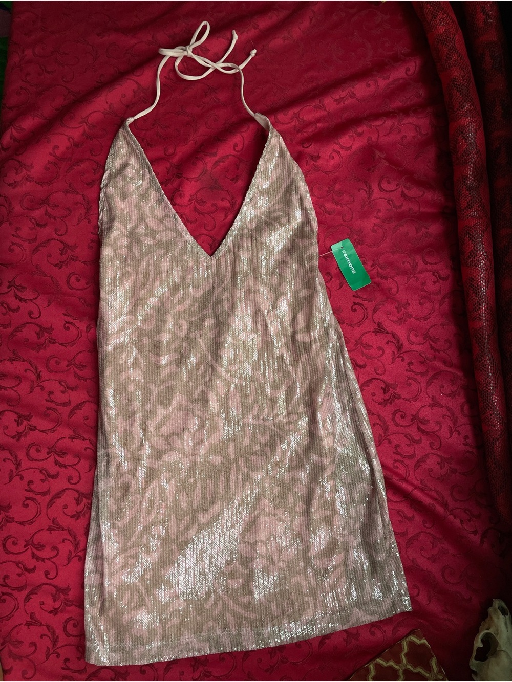 Motel Rocks Champagne Sequin Mini Dress